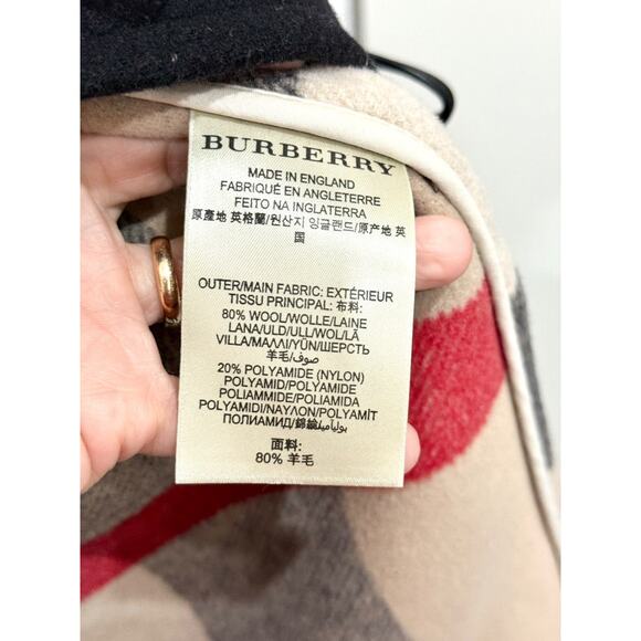 Burberry Brit Wool Blend Finsdale Hooded Duffle Coat with Hood Black Women's L - Picture 8 of 8